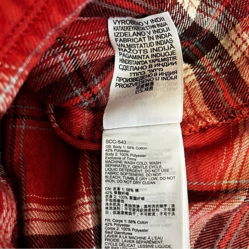 Marmot Red Plaid Button-Down Shacket with Hood - Size M - Picture 3 of 9